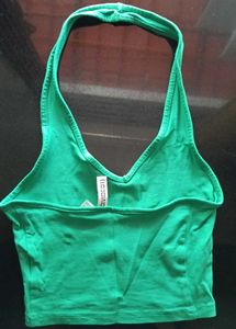 Halterneck V-neck top