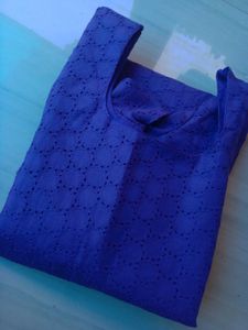 New Elegant Blue Hakoba Kurta