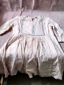 Peach Gathered Dress