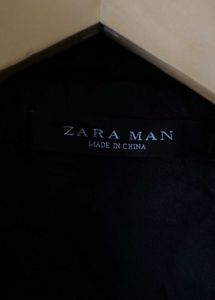 Zara Men Black Longcoat Hoodie