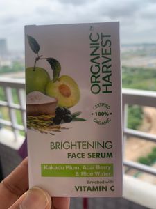 Organic harvest Brightening Face Serum With kakadu Plum, acai Berry And Rice  Water . Enriched With Vitamin C