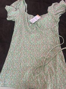 Floral Green Mini Dress