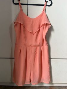 Peach Ruffle Romper