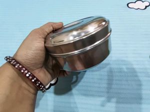 Steel Lunch Boxes (Set of 2) New