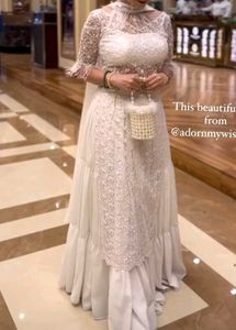 designer hot stylish Elegant White Kurta Set