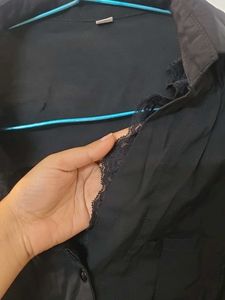 Elegant Black Laced Shirt