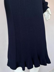 Navy Blue Ribbed Premium Dress