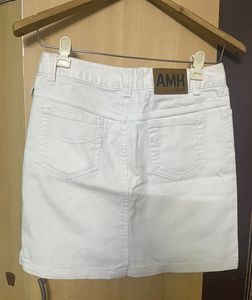 White Denim Skirt