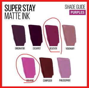 Set Of 2 Maybelline Matte Ink Lipsticks