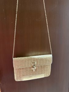 Vintage Golden Clutch With Sling