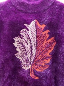 womens imported purple fuzzy sweater/sweatshirt