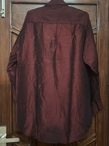 DKNY Iridescent Burgundy Button-Down Shirt