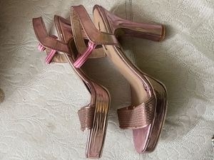 metallic pink heels