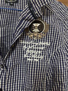 Gingham Embroidered Button Down Shirt For Girls
