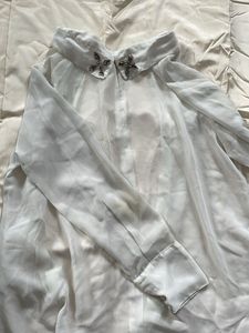 White Sheer Butterfly Blouse
