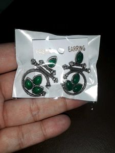 Green Stone Earrings