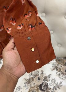 Fox Print Blouse