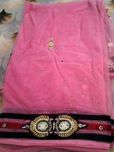 Net Saree With Heavy Blouse