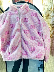 Pink Fuzzy Zip-Up Jacket