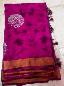 Elegant Pink Tie-Dye Saree with blouse