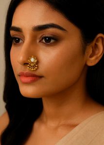 Golden lotus nose pin