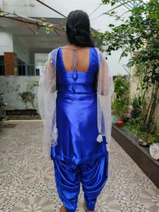 Blue Satin Salwar Suit