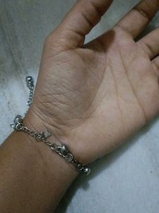 Silver Anklet with Charms