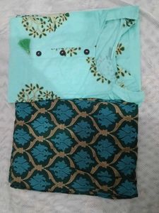 Teal Printed Pant Kurta