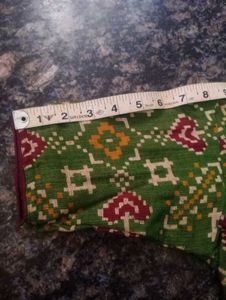 Floral Print Maroon &amp; Green Saree