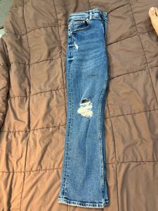 STRAIGHT HIGH WAIST ANKLE LENGTH JEANS