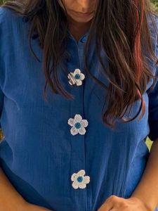 Floral  5 Pcs Crochet Button-Up Shirt