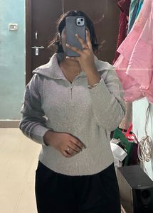 Cozy Gray Knit Sweater