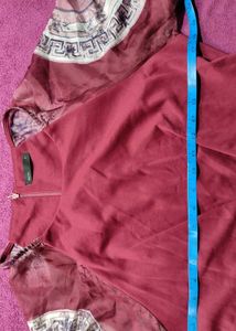 Burgundy Tie-Waist Dress