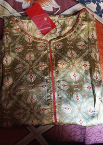 Olive Green Printed Kurti with Ethnic Motifs By W