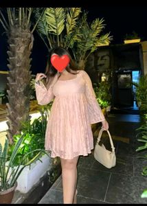 Pink Lace Long Sleeve Dress
