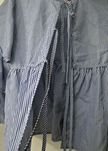 Striped Blue Flare Shirt-Coat – Breezy &amp; Beautiful