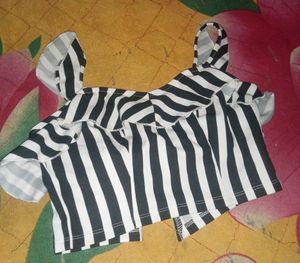 Striped Women Black Top