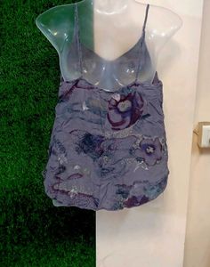 Abstract Print Silk Top
