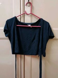 Cute maroon Crop Top and black shrug