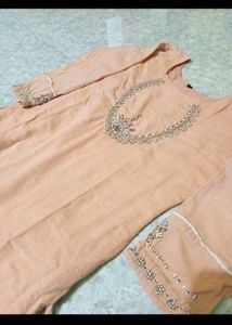 Peach motiwork Kurta
