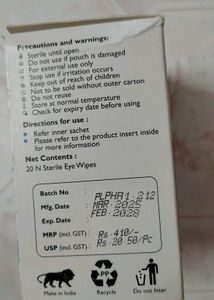Aquim Eye Lid Wipes - 18 Nos
