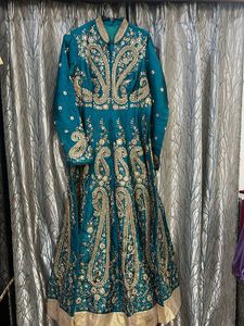 Elegant Teal Ethnic Gown