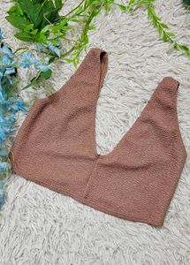 Mauve Textured Crop Top