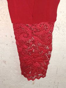 Stylish Beaded Neckline Blouse Top Layered Red ♥️