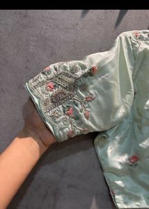 Handwork &amp; Embroidered Saree With Blouse