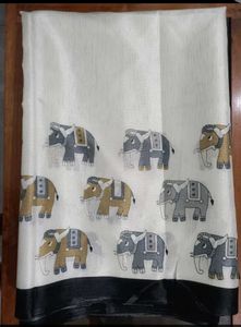 Elegant Elephant Print Saree