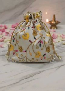 Floral Embroidered Potli Bag