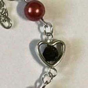 Heart &amp; Pearl Beaded Bracelet