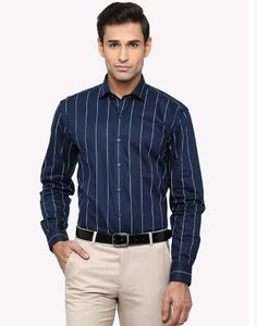 Striped Navy Blue Shirt