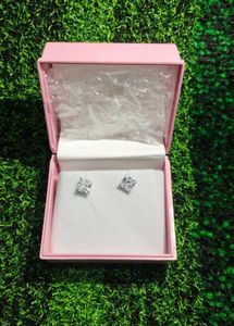 Pure Silver Stud Earrings - Princess Cut